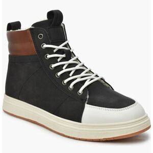NWT Tahari Gorgeous Sz 10 Black Tan Faux Sherpa Lined High Top Men Sneaker Shoes
